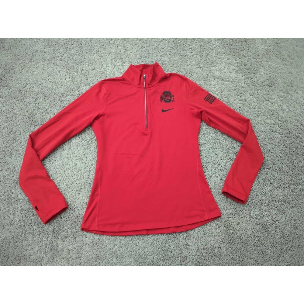 Ohio State Buckeyes Pullover Womens Small 1/4 Zip NCAA Nike Dri-Fit Red